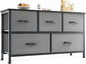 OLIXIS Dresser for Bedroom with 5 Drawers, Wide Chest of Drawers, Fabric Bedroom Dresser with Drawer Organizers, Storage Organizer Unit with Fabric Bins for Closet, Living Room, Hallway, Grey