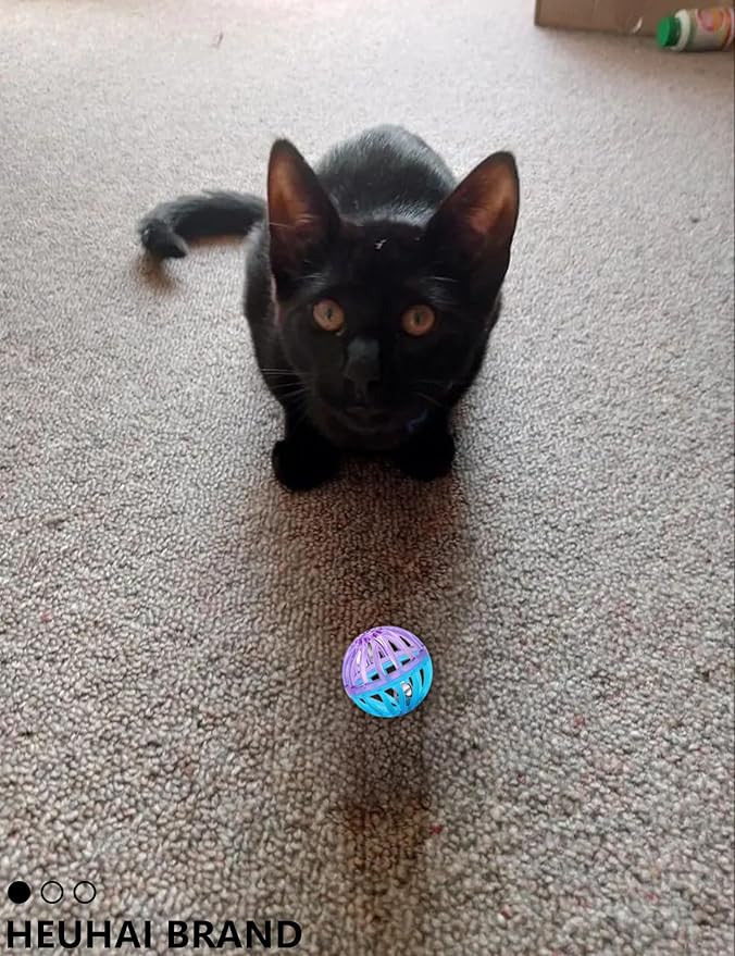 5-Piece Cat Toy Balls with Bells for Kittens and Indoor Cats, Over The Moon(1.5'', Basic Cat Toy Set)-Mewly Pet