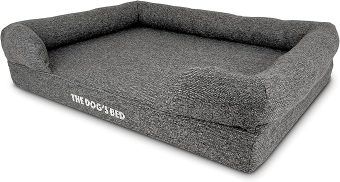 The Dog’s Bed, Large Grey Linen 36x27, Memory Foam, Pain Relief: Arthritis, Hip & Elbow Dysplasia, Post Surgery, Lameness, Supportive, Calming, Waterproof Washable Cover, Veterinary Approved-Mewly Pet