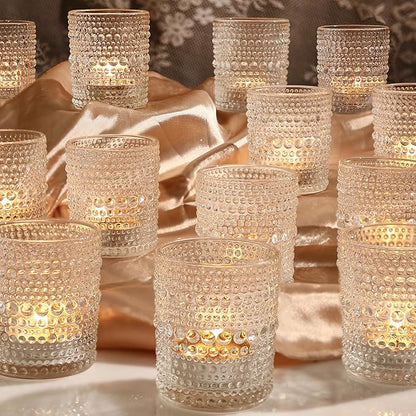 36 Packs Votive Candle Holders, Glass Candle Holders Bulk Tealight Candle Holder for Table Clear Tea Light Candle Holder for Wedding Christmas Party