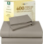 California Design Den California King Sheet Sets - Soft 400 Thread Count Sateen, 100% Cotton Sheets with Deep Pockets, Breathable, Cooling and Durable Bedding Set - Taupe