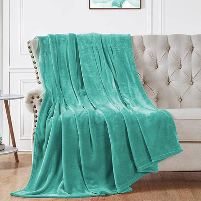 Walensee Fleece Blanket Plush Throw Fuzzy Lightweight (Throw Size 50x60 Turquoise) Super Soft Microfiber Flannel Blankets for Couch, Bed, Sofa Ultra Luxurious Warm and Cozy for All Seasons