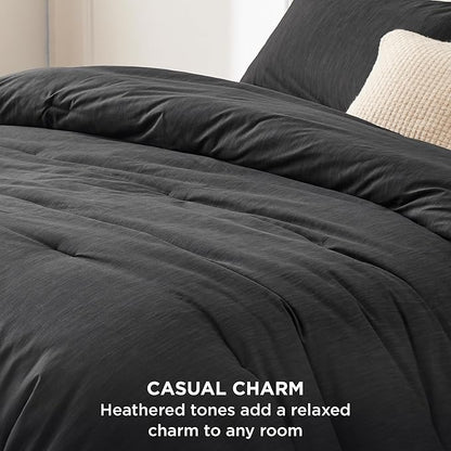 Bedsure Oversized King Comforter Set - Black Soft Bedding for All Seasons, Cationic Dyed Bed Set, 3 Pieces, 1 Oversized King Size Comforter (120"x98") and 2 Pillow Shams (20"x36"+2")