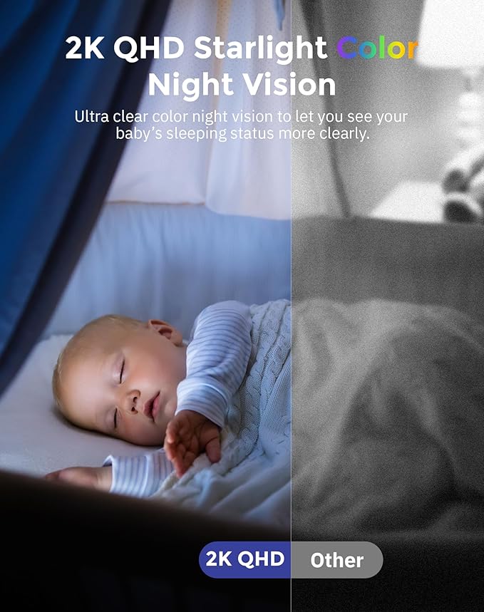 Hugolog 2K 3MP Indoor Pan/Tilt Security Camera with Auto-Focus,Ideal for Baby Monitor/Pet Camera/Home Security,Starlight Color Night Vision,Human/Pet AI,US Cloud,Compatible with Alexa-Mewly Pet