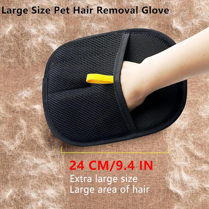 2pcs - Pet Hair Removel Glove for Cats & Dogs, Electrostatic Pet Hair Removal Gloves for Couch, Cat Grooming Gloves, Reusable Cat and Dog Hair Removel for Sofas, Furniture, Carpets and Curtains-Mewly Pet