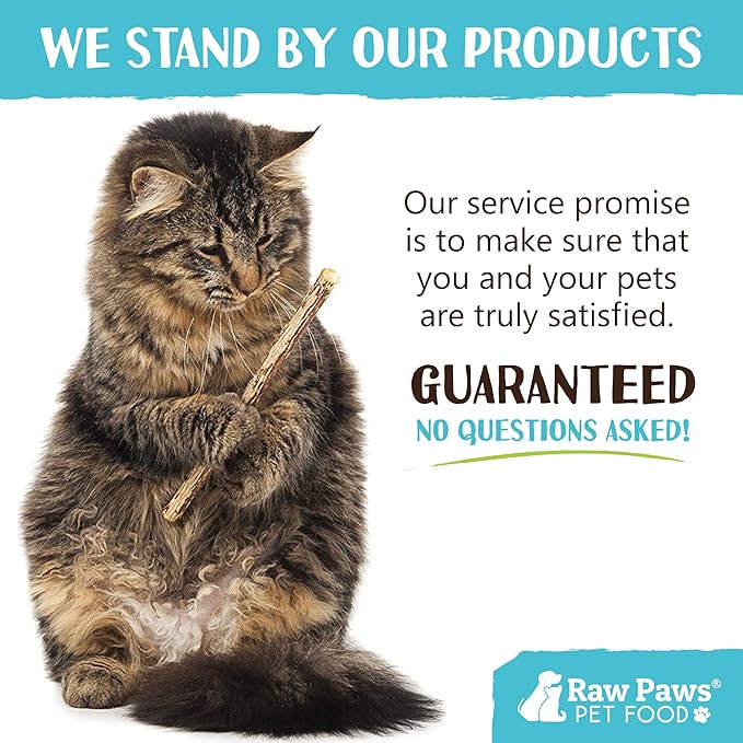 Raw Paws Silvervine Sticks for Cats (30 Pack) - Silvervine Cat Toy for Indoor Cats - Catnip Sticks - Silver Vine Cat Chew Stick-Mewly Pet