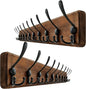 WEBI Coat Rack Wall Mount,38 9/16" Long,10 Hooks,Wood Coat Hooks Wall Mounted Coat Hanger Wall Hook Rack,Triple Hooks for Hanging Coats,Clothes,Jacket,Brown,2 Packs