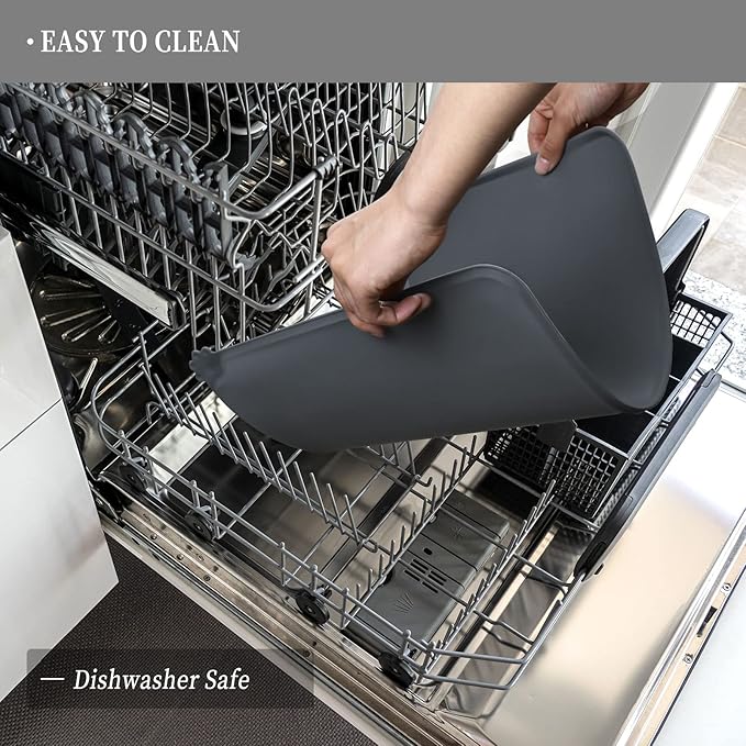 Waterproof Pet Feeding Mat with High Raised Edges, Heavier and Thicker Placemats for Cat Dog Water Bowl with BPA Free, Dogs Cats Food Mats for Messy Drinkers to Prevent Spill and Protect Floors-Mewly Pet