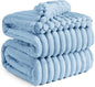 Bedsure GentleSoft Blue Fleece Blanket for Couch - Cozy Soft Blankets for Women, Cute Small Throws for Girls, Light Blue, 108x90 Inches