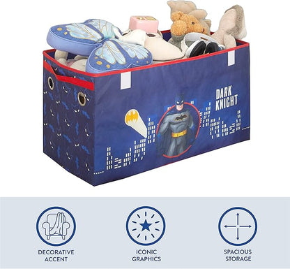 Idea Nuova Batman Collapsible Children’s Toy Storage Trunk, Durable with Soft Lid, 28.5"x14.5"x16"