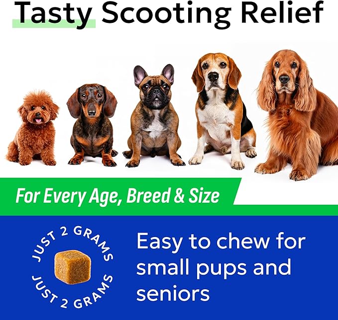 BARK&Spark Dog Anal Gland Treatment Chews - AnalGland Support Supplement - Stop Scoot & Reduce Odor with Prebiotics & Digestive Enzymes - Bacon Flavor, 120 Treats-Mewly Pet