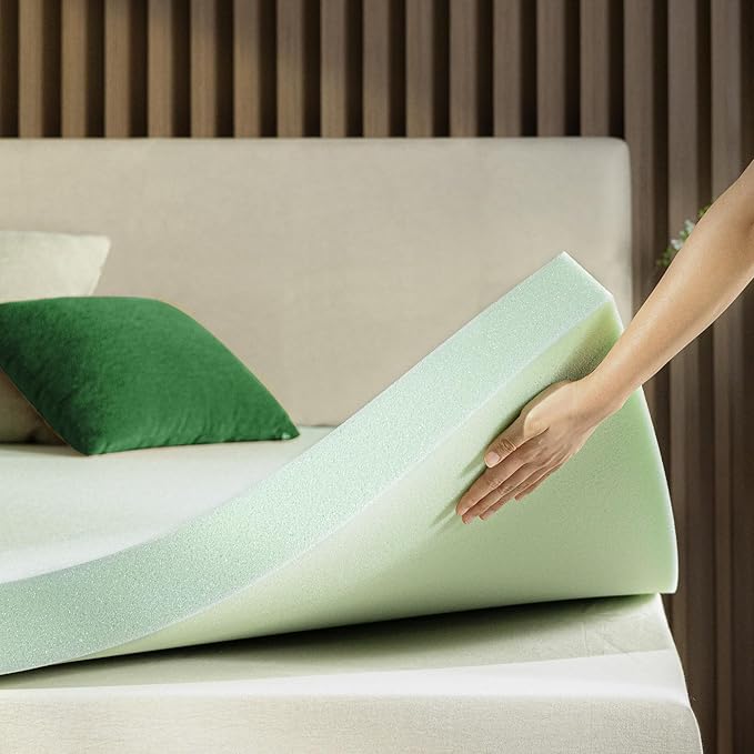 ZINUS 3 Inch Green Tea Memory Foam Mattress Topper, Smaller, More Convenient WonderBox Packaging, Pressure-Relieving Layers, CertiPUR-US Certified, Full