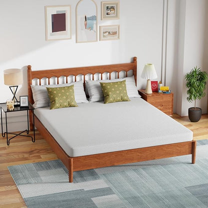 PayLessHere 5 inch Memory Foam Mattress Cooling Gel Green Tea Infused Mattress,Fiberglass Free,CertiPUR-US Certified,Cooler Sleep Supportive & Pressure Relief,White California King
