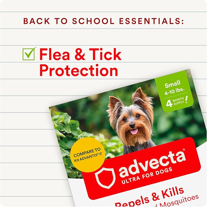 Ultra Flea and Tick Prevention for Dogs - Dog and Puppy Treatment and Control - Mosquito Repellent - Small, Fast Acting Waterproof Topical Drops, 2 Month Supply-Mewly Pet