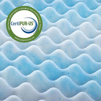 ZINUS 4 Inch Swirl Gel Cooling Memory Foam Mattress Topper, Smaller, More Convenient WonderBox Packaging, Cooling, Airflow Design, CertiPUR-US Certified, Queen