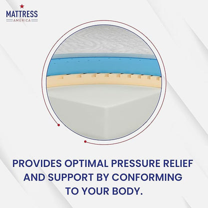 Queen Mattress America Revive Gel Memory Foam Mattress Fiberglass Free, 12 Inch , Queen