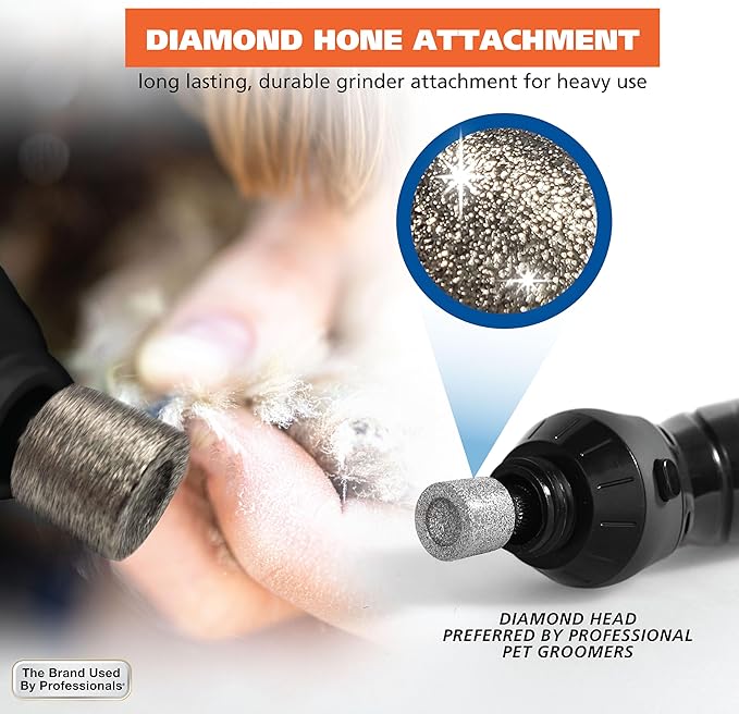 Wahl Grind & Smooth 2 Speed Battery Dog Nail Grinder with Concave Rounding Tip and Nail Guard for Increased Safety and Precise Nail Grinding - Model 3026333-Mewly Pet