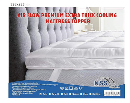 Niagara Microfiber Twin Mattress Topper - Pillow Top Mattress Cover Quilted Fitted Cooling Topper for Back Pain Deep Pocket Fits 20 Inches (39x75 Inches)