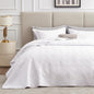 Love's cabin California King Size Quilt Bedding Set White Bedspread - Cal King Summer Lightweight Bedspread Comforter - Wave Pattern Coverlet for All Season - 3 Pieces (1 Quilt, 2 Pillow Shams)