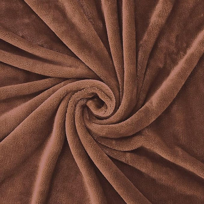 Exclusivo Mezcla Fleece Throw Blanket for Couch, Sofa, 300GSM Super Soft and Warm Blankets, Brown Throw All Season Use, Cozy, Plush, Lightweight, 50x60 Inches