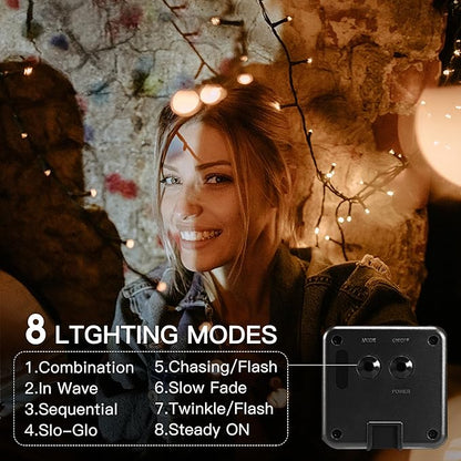 Solar String Lights Outdoor, 2 Pack 170FT 480 LED Waterproof Solar Christmas Lights with 8 Lighting Modes for Tree Xmas Decorations