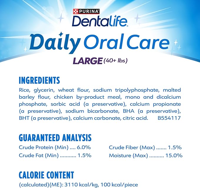 DentaLife Daily Oral Care Dog Treats for Large Dogs 40 plus lbs., Chewy Dental Treat to Freshen Breath and Fight Tartar, Chicken Flavor, 36 oz., 30 Chews - 30 ct. Pouch-Mewly Pet