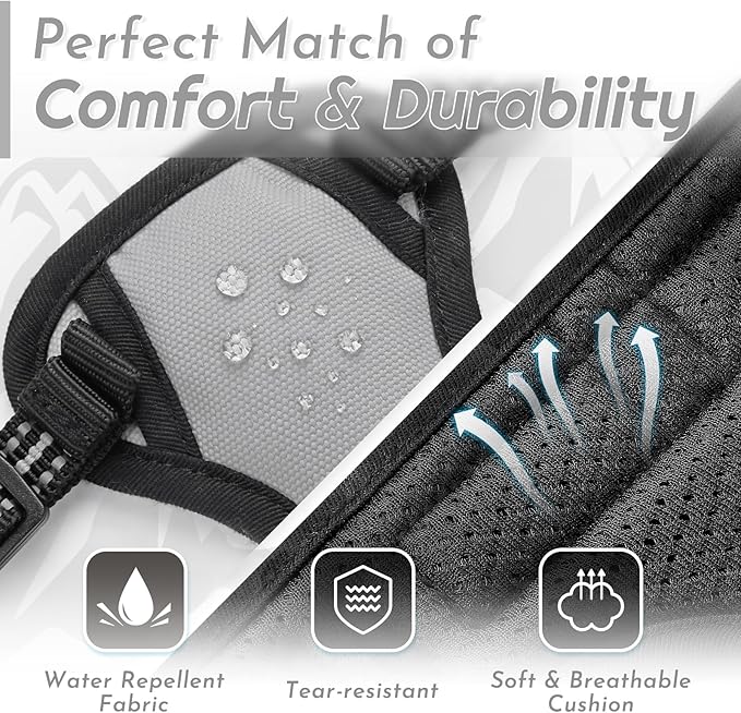 Eagloo Small Dog Harness No Pull, Service Vest with Reflective Strips and Control Handle, Adjustable and Comfortable for Walking, No Choke Pet Harness with 2 Metal Rings, Grey, XS-Mewly Pet