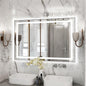 48"x 32" LED Bathroom Mirror with Black Frame, Bathroom Mirror with Lights Front and Backlit, Lighted Mirror Stepless Dimmable, Anti-Fog, Memory, LED Vanity Mirror with Lights 3 Colors