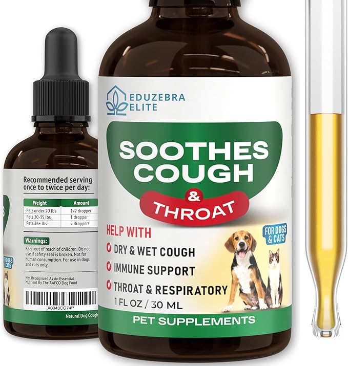 Kennel Cough Drops for Dogs & Cats Cough Relief Dry and Wet Pet Cough Allergy Relief - for Dogs of All Breeds & Sizes-Mewly Pet