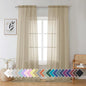Aiyufeng Taupe Sheer Curtains 90 Inches Long 2 Panels Set, Semi Transparent Voile Rod Pocket Sheer Window Drapes for Bedroom Bed Canopy Living Room Dining Wedding Party Backdrop, 42W x 90L inch