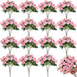 Zeyune 16 Bunches 12 Inch Artificial Mini Rose Bouquet 160 Heads Bridal Flower Bouquets Fake Silk Rose Bulk for Wedding Bridal Shower Christmas Home Office Garden Decoration(Light Pink)