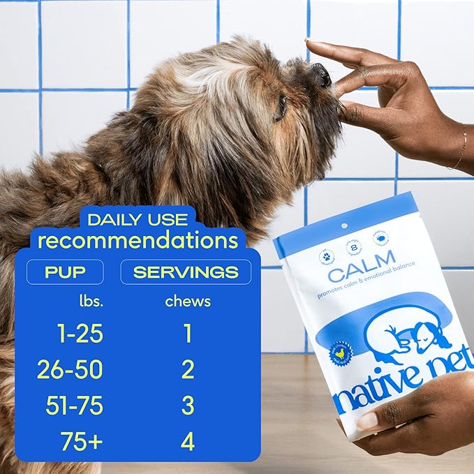 Native Pet Omega Oil for Dogs - Dog Fish Oil Supplements & Calming Chews | Dogs Anxiety Relief Treats & Dog Relaxants | 8 Oz. & 60 Chews-Mewly Pet