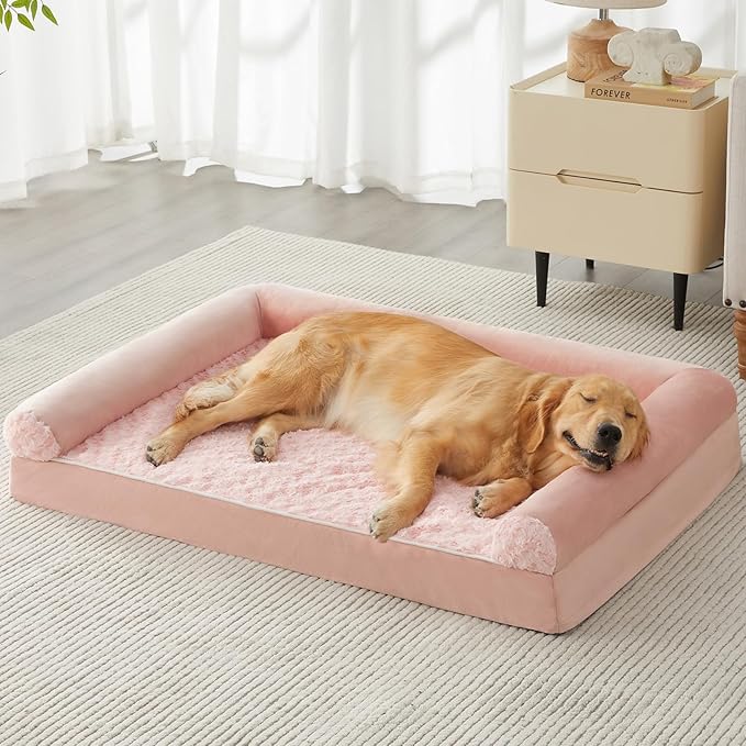 BFPETHOME Dog Beds for Large Dogs, Orthopedic Dog Bed for Medium Large Dogs,Big Waterproof Couch Pet Bed with Removable Washable Cover-Mewly Pet