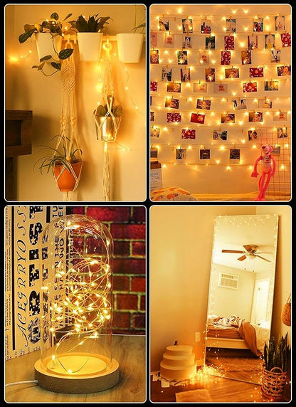 Minetom Fairy Lights Battery Operated with Remote, 66Ft 200 LED Waterproof String Lights Indoor Outdoor, Starry Twinkle Light for Christmas Home Bedroom Wedding DIY Centerpiece Decor