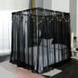 Akiky Canopy for Girls Room Black Bed Curtains Elegant Sheer Curtain for Twin Full Queen King Size Bed Drapes,8 Panels Canopies with Light,Room Décor(King,Black)