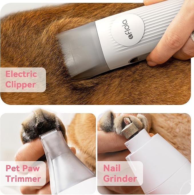 Afloia 6-in-1 Dog Grooming Kit, Pet Grooming Vacuum for Shedding, Dog Hair Vacuum with Clipper Nail Trimmer Grinder, Pet Brush Groomer at Home, Low Noise Cats Hair Remover, 1.5L Dust Cup, Pink-Mewly Pet