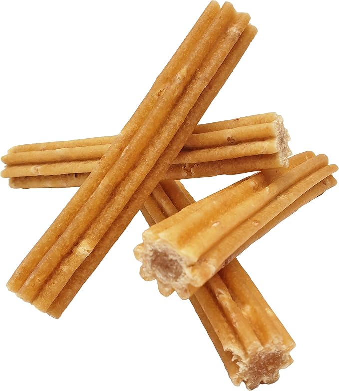 Himalayan Dog Chew Churro Yak Cheese Dog Chews, 100% Natural, Long Lasting, Gluten Free, Healthy & Safe Dog Treats, Lactose & Grain Free, Protein Rich, Real Peanut Butter Flavor, 4 Churros Per Pouch-Mewly Pet