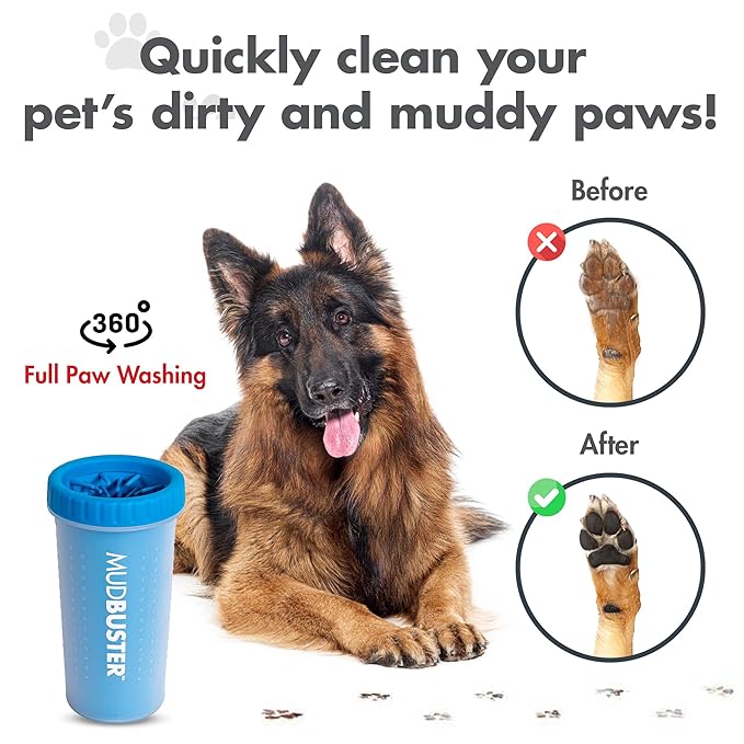 Dexas MudBuster Large Portable Pro Blue Paw Cleaner for Dogs - Premium Quality Pet Supplies and Accessories-Mewly Pet