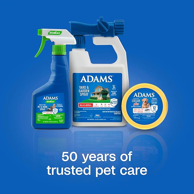 Adams Flea & Tick Collar Plus for Dogs & Puppies |2 Pack |12-Month Protection |One Size Fits All Dogs & Puppies 12 Weeks and Older |Kills Fleas and Ticks |Repels Mosquitoes (excluding California)-Mewly Pet