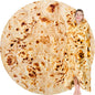 Jorbest Burritos Tortilla Throw Blanket Birthday Gifts for Adult and Kids, Realistic Tortilla Food Blanket Funny Gifts for Women Men Teen Mom Dad, 285 GSM Soft Flannel Taco Blanket (Tan, 80 inches)