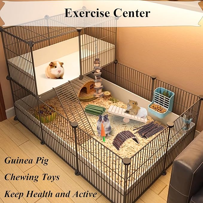 Grddaef Hamster Toys, Guinea Pig Chew Toys Small Animal Enrichment Toys Cage Accessories for Chinchilla Gerbils Rats Bunny Mouse-Mewly Pet