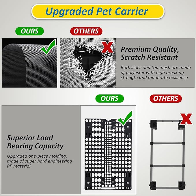 Expandable Pet Carrier with Wheels, Double Cat Dog Carrier 21"x 17"x 16" up to 40 Lbs, Rolling Pet Carrier for Cats and Dogs, Extra Large Pet Travel Carrier, Ideal for Outdoor/Travel-Mewly Pet