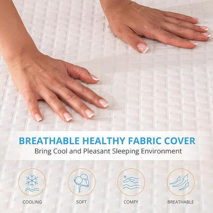 EGO Gel Memory Foam Mattress Topper, 3 Inch Twin with Removable Breathable Soft Cover, Cooling Bed Topper for Comfort Body Support & Pressure Relief, CertiPUR-US Certified