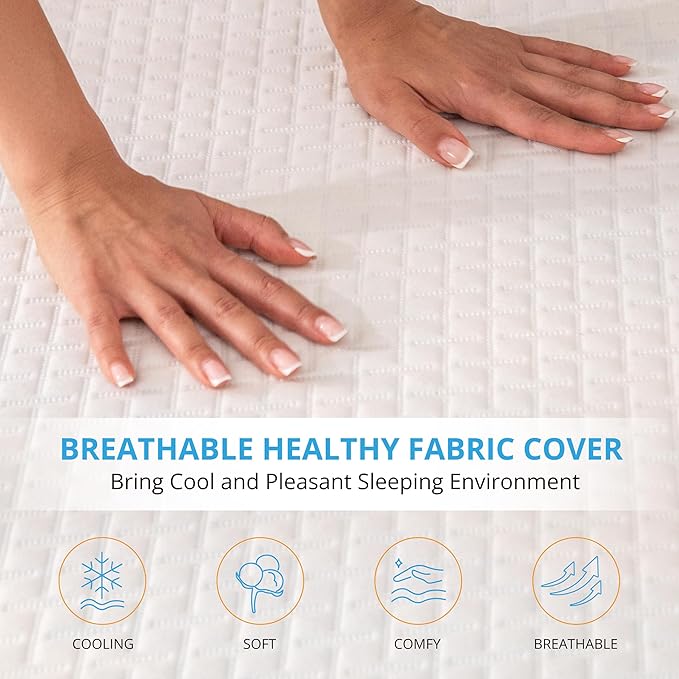 EGO Gel Memory Foam Mattress Topper, 2 Inch Cal King with Removable Breathable Soft Cover, Cooling Bed Topper for Comfort Body Support & Pressure Relief, CertiPUR-US Certified