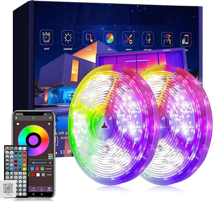 Led Lights for Bedroom 200 ft (2 Rolls of 100 ft), Ultra Long Smart Led Strip Lights with App Remote Control, RGB Music Sync Color Changing Lights for Bedroom, Kitchen, Party, Home Decoration