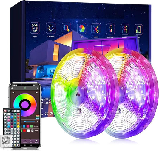Led Lights for Bedroom 200 ft (2 Rolls of 100 ft), Ultra Long Smart Led Strip Lights with App Remote Control, RGB Music Sync Color Changing Lights for Bedroom, Kitchen, Party, Home Decoration