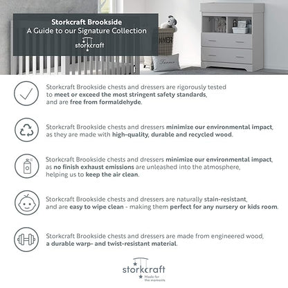 Storkcraft Brookside 6-Drawer Dresser (Black) – GREENGUARD Gold Certified, Black Dresser for Bedroom, Kids & Nursery Storage Chest, Safety Interlocking Drawers, Pre-Installed Tracks, Kids Chest
