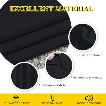 NICETOWN Black Out Cafe Curtains 48 inch Long 2 Panels Burg - Solid Thermal Insulated Grommet Light Reducing Curtains & Drapes for Bathroom/Nursery (W37 x L48, 2 Panels)