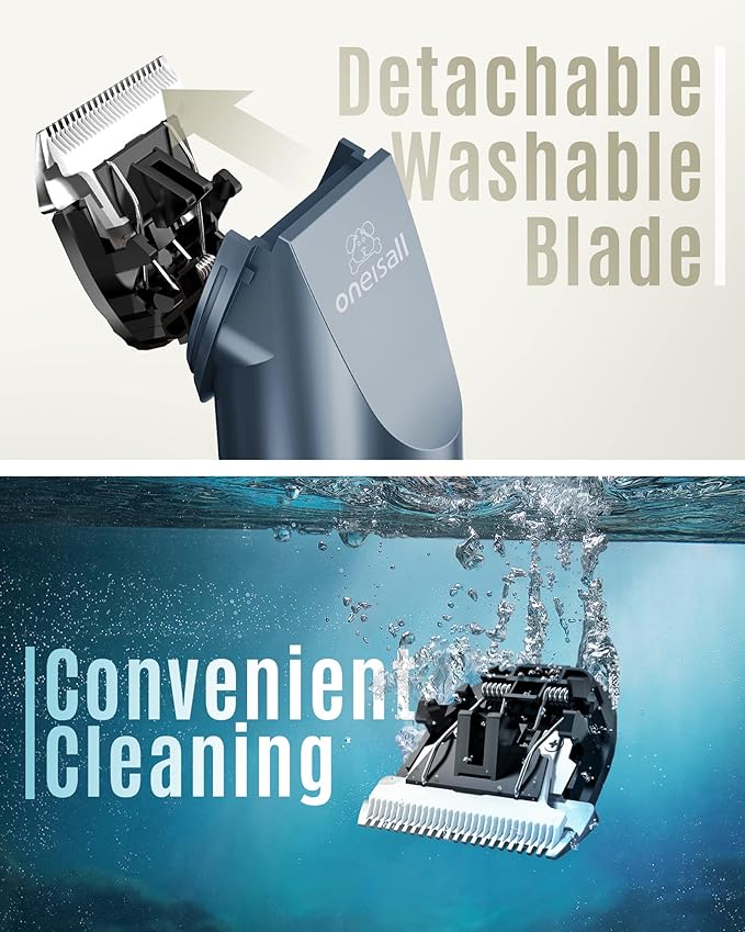 oneisall Dog Shaver Clippers Low Noise Rechargeable Cordless Electric Quiet Hair Clippers Set for Dogs Cats Pets-Mewly Pet