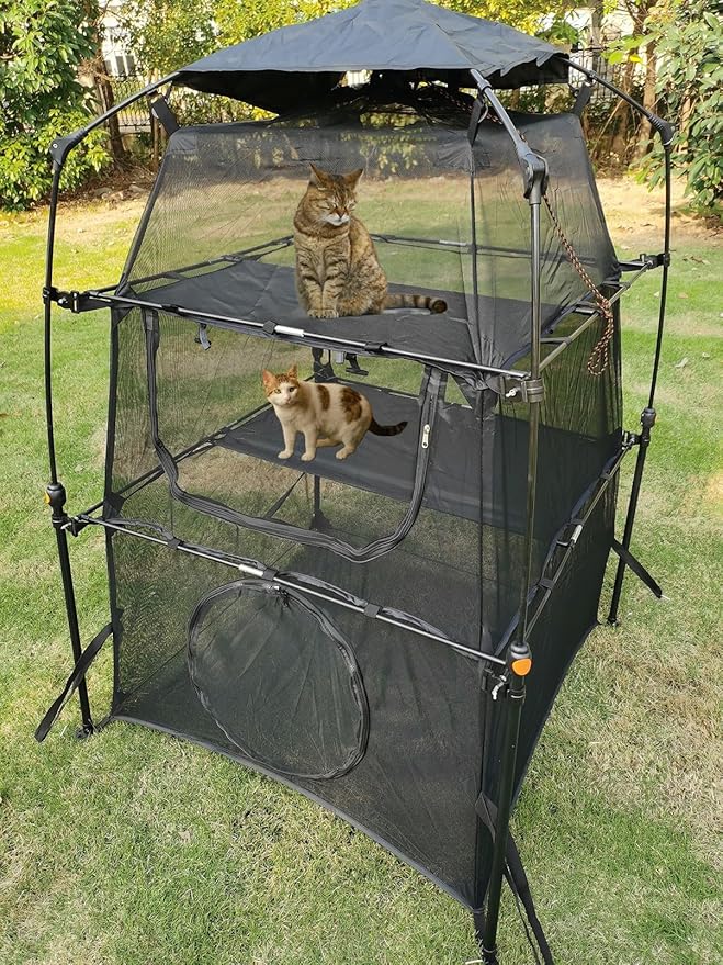 Portable Large Pop Up Pet Cat Tents Enclosures for Outside Patio-Mewly Pet